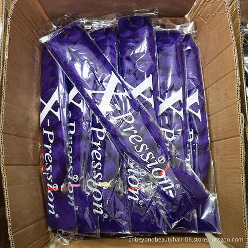 wholesale x pression synthetic ombre expression braiding hair rainbow colored ultra jumbo braids hair extensions